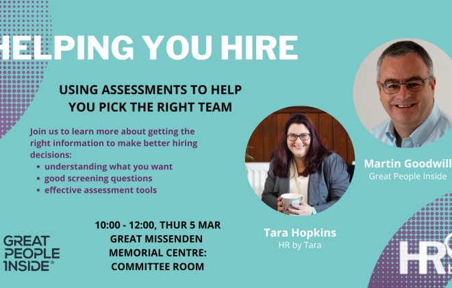 Helping you hire - using assessments to help pick the right team (Mar 26)
