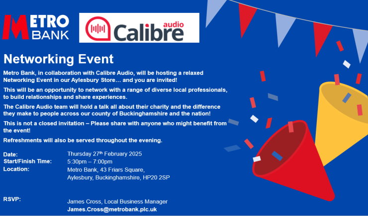 An evening with Metro Bank and Calibre Audio